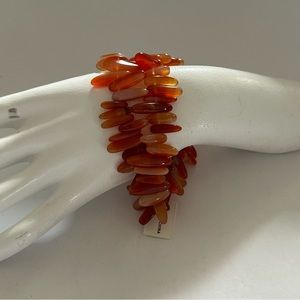 Womens new double‎ wrap orange fire stone bracelet